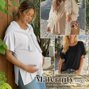 maternity shirts cotton tops 4
