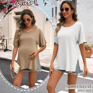 maternity shirts cotton tops 5