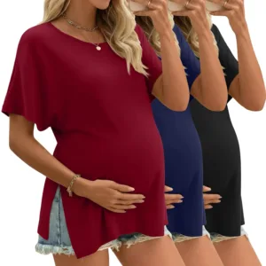 maternity shirts cotton tops 7