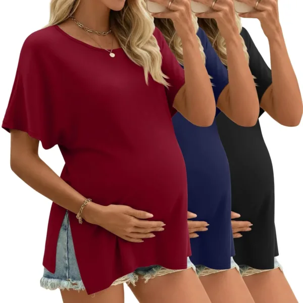 maternity shirts cotton tops 7