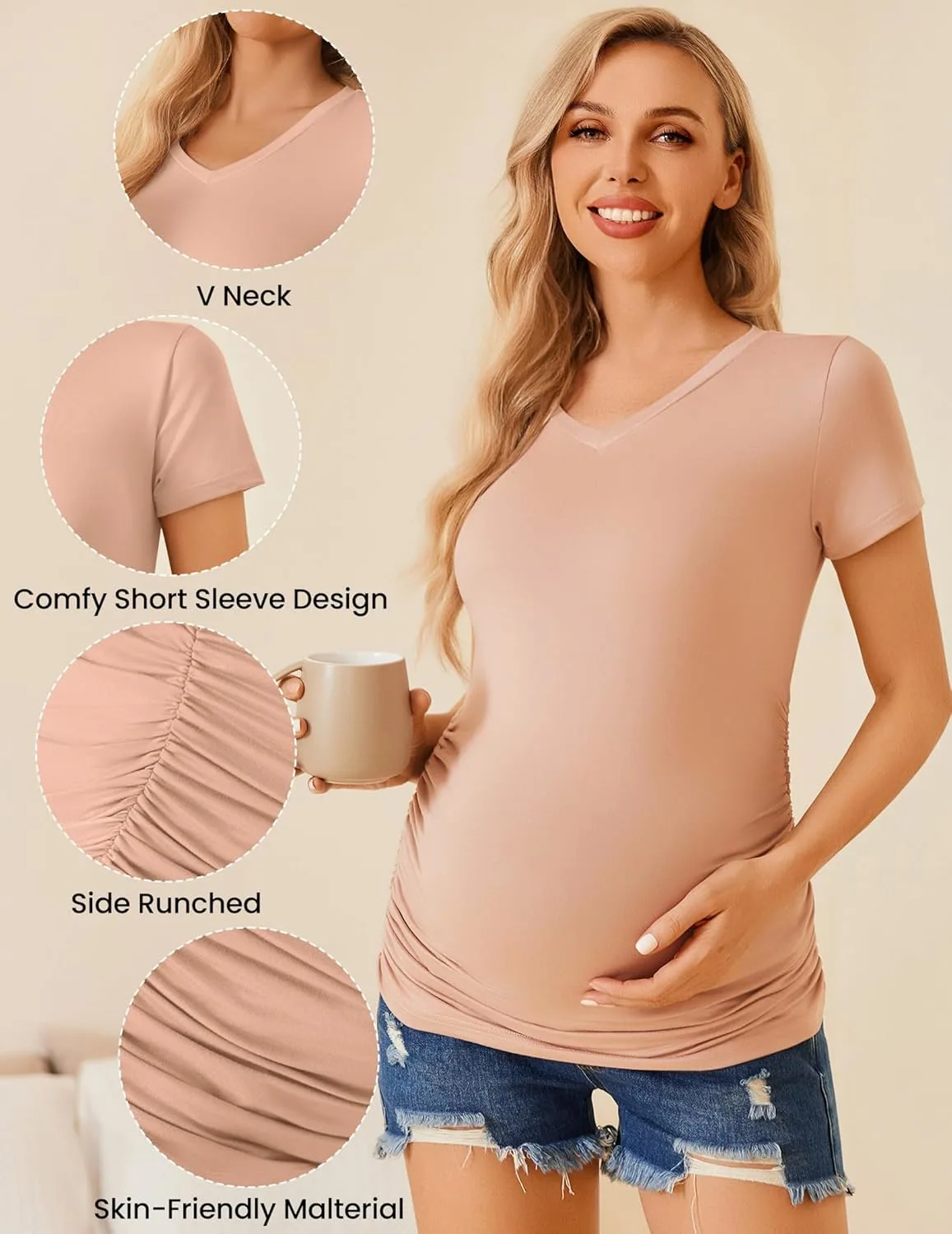maternity shirts v neck 2