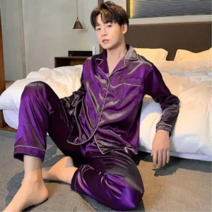 men pajamas silk satin 3
