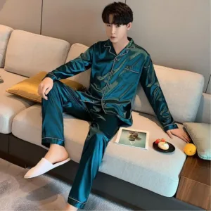 men pajamas silk satin 5