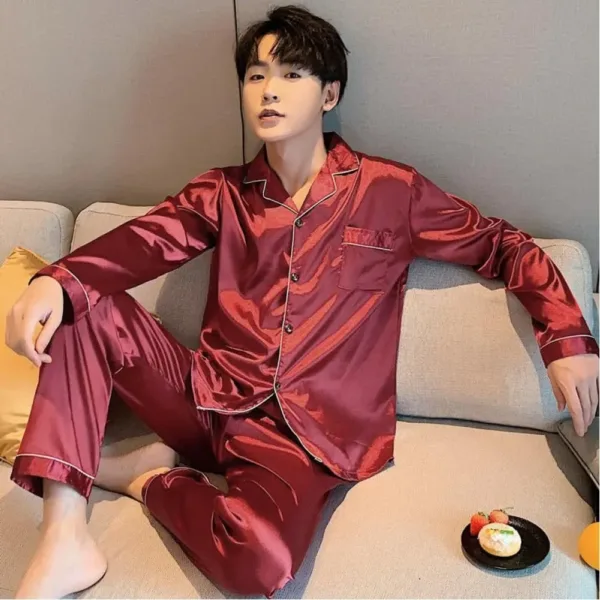 men pajamas silk satin 6