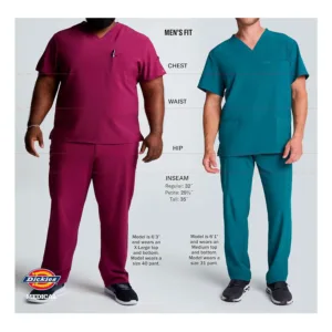 These men's natural rise straight leg pants feature a functional inside drawstring and a 29-inch inseam.