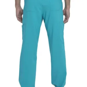 These men's natural rise straight leg pants feature a functional inside drawstring and a 29-inch inseam.