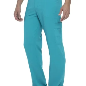 These men's natural rise straight leg pants feature a functional inside drawstring and a 29-inch inseam.