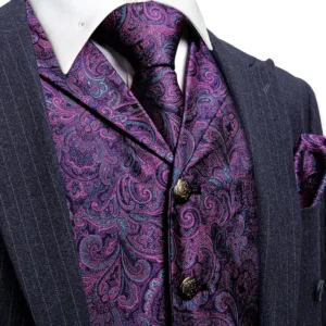 men vest set silk 3