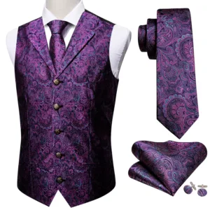 men vest set silk 4