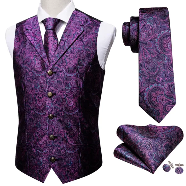 men vest set silk 4