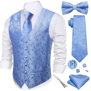 men vest set silk 5