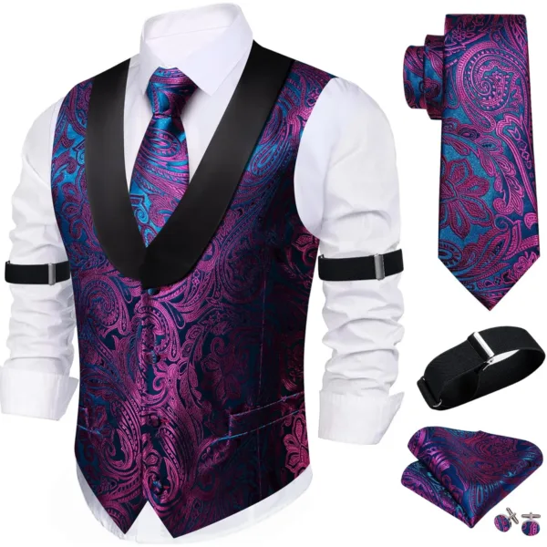 men vest set silk 6