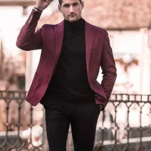 This men's casual slim fit blazer is crafted from a premium polyester blend, featuring a notched lapel, one-button closure, and multiple pockets, perfect for dressing up or down for any occasion.