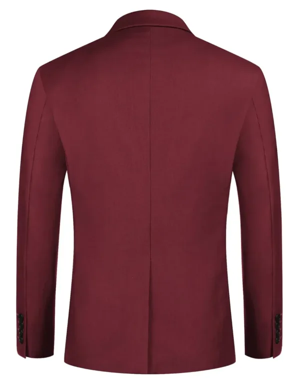 This men's casual slim fit blazer is crafted from a premium polyester blend, featuring a notched lapel, one-button closure, and multiple pockets, perfect for dressing up or down for any occasion.