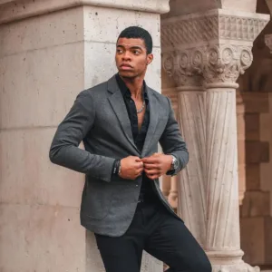 mens casual knit blazer 3