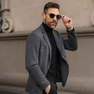 mens casual knit blazer 4