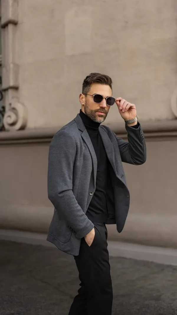 mens casual knit blazer 4