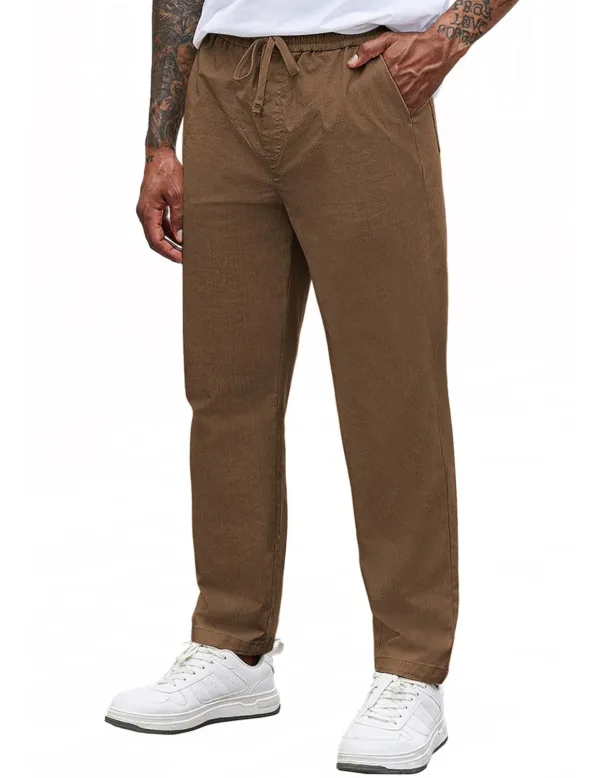 mens casual pants elastic 1