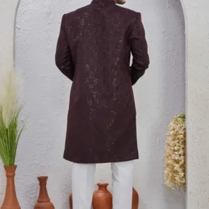 mens jacquard sherwani set 3