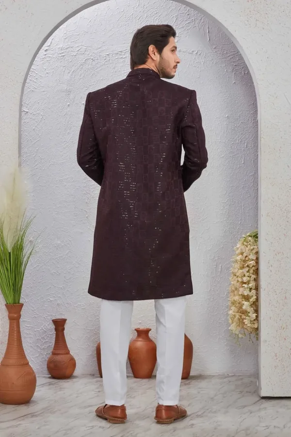 mens jacquard sherwani set 3