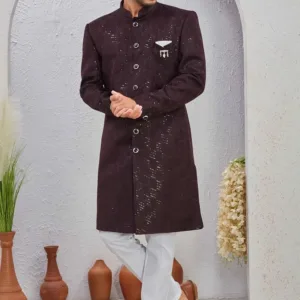 mens jacquard sherwani set 5