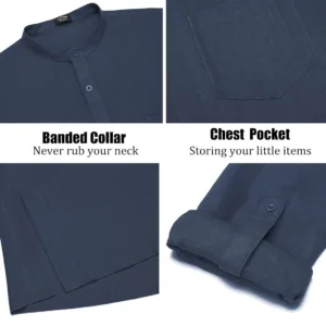 mens linen henley shirt 5