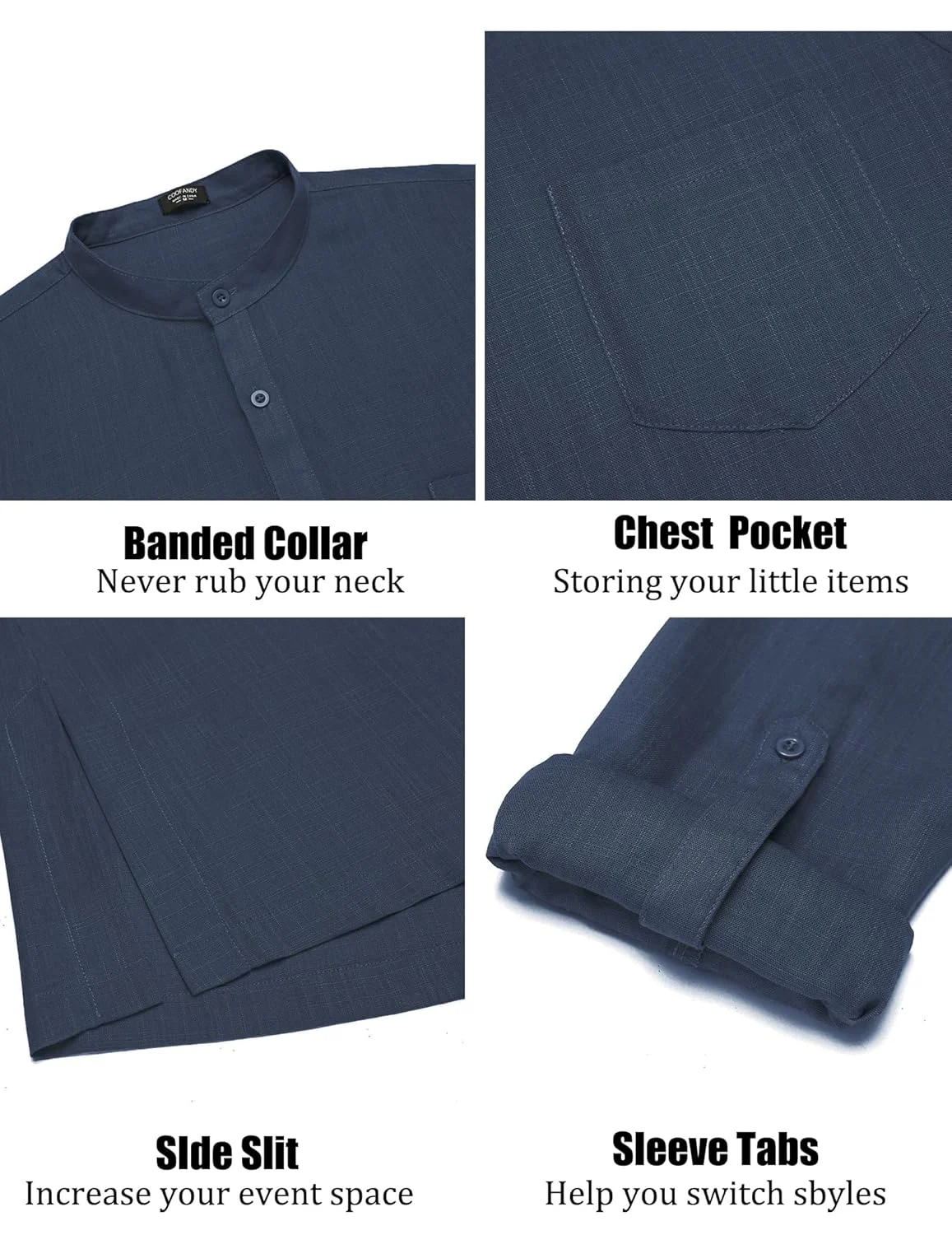 mens linen henley shirt 5