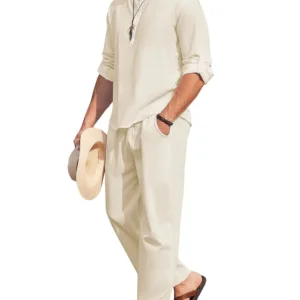 mens linen set beach 1