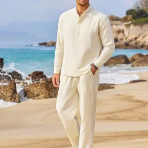 mens linen set beach 7