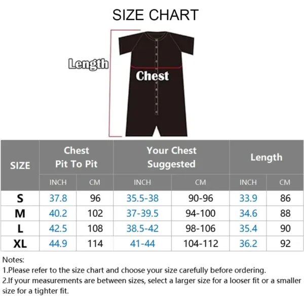 This men's short-sleeve onesie pajama is made from a soft, stretchy blend of polyester and spandex, featuring a comfortable crew neck and convenient snap closure for easy wear.