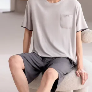 mens pajama set shorts 2