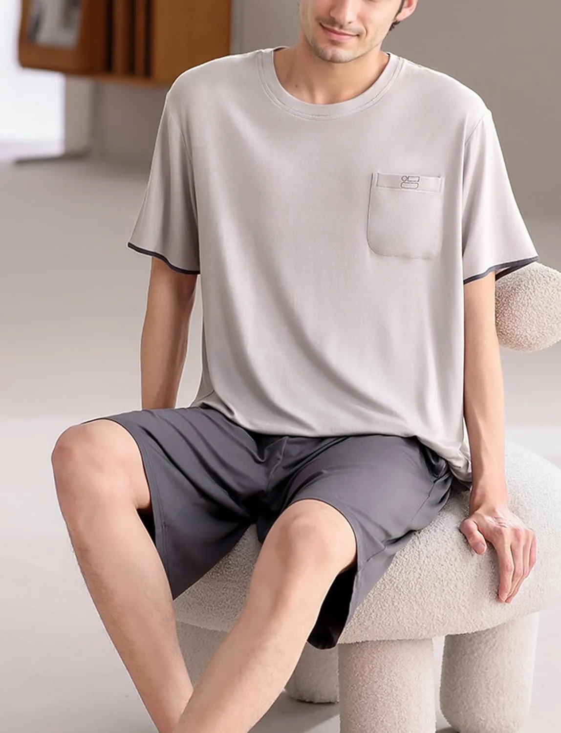 mens pajama set shorts 2