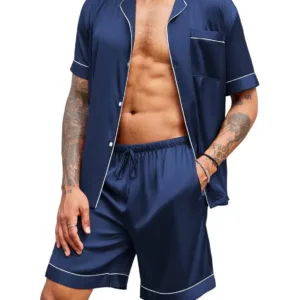 mens satin pajamas set 1