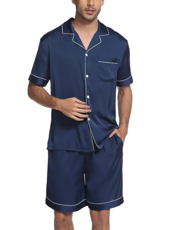 mens satin pajamas set 2