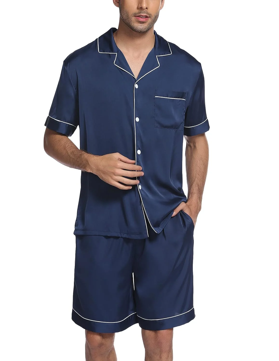 mens satin pajamas set 2