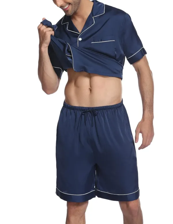 mens satin pajamas set 4