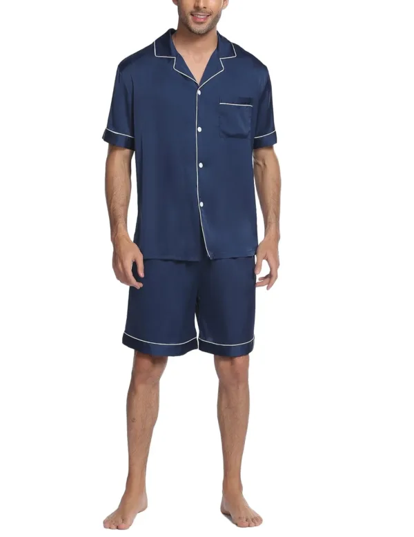 mens satin pajamas set 5