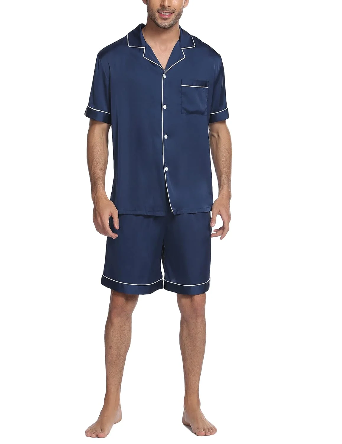mens satin pajamas set 5