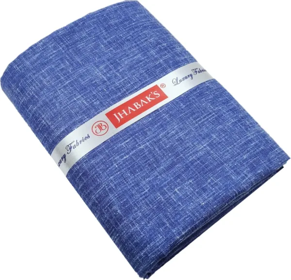 This is a pack of four premium unstitched shirt fabric pieces made from a comfortable and durable cotton linen blend, perfect for tailoring shirts or kurtas for men.