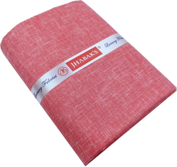 This is a pack of four premium unstitched shirt fabric pieces made from a comfortable and durable cotton linen blend, perfect for tailoring shirts or kurtas for men.