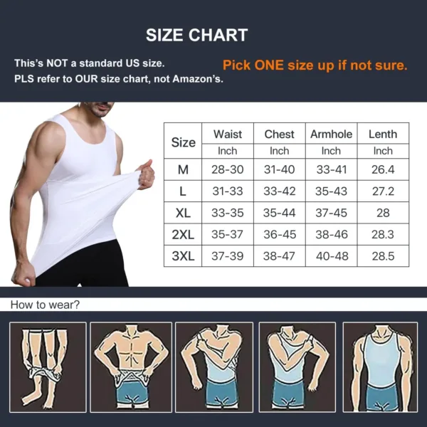 This men's slimming compression shirt reshapes the chest, waist, and tummy while remaining comfortable and breathable under any clothing.