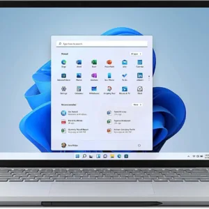 A silver Microsoft Surface Laptop Studio with an Intel i5 processor, 16GB of RAM, and 256GB of storage is displayed.