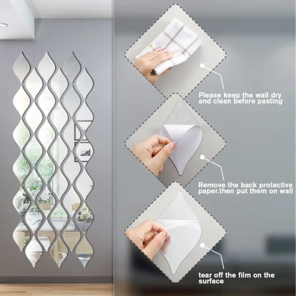 mirror wall stickers drop 3