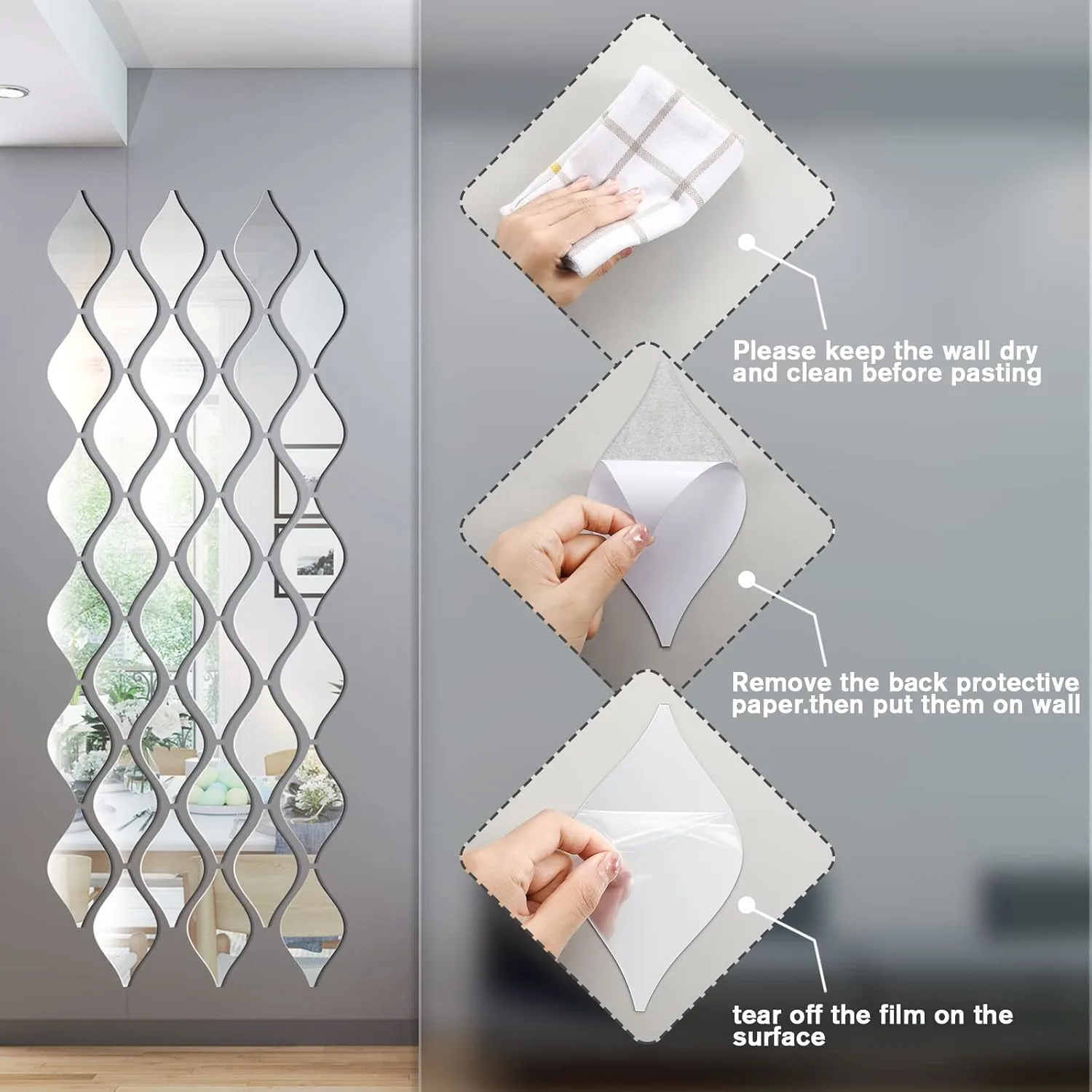 mirror wall stickers drop 3