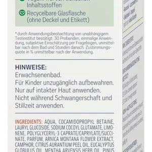 Tetesept Muscle Relaxation Bath with essential oils in a 125ml glass bottle, a revitalizing bath additive for muscle relaxation after physical activity.