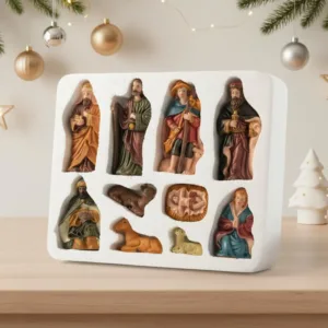 nativity scene wooden stable 2