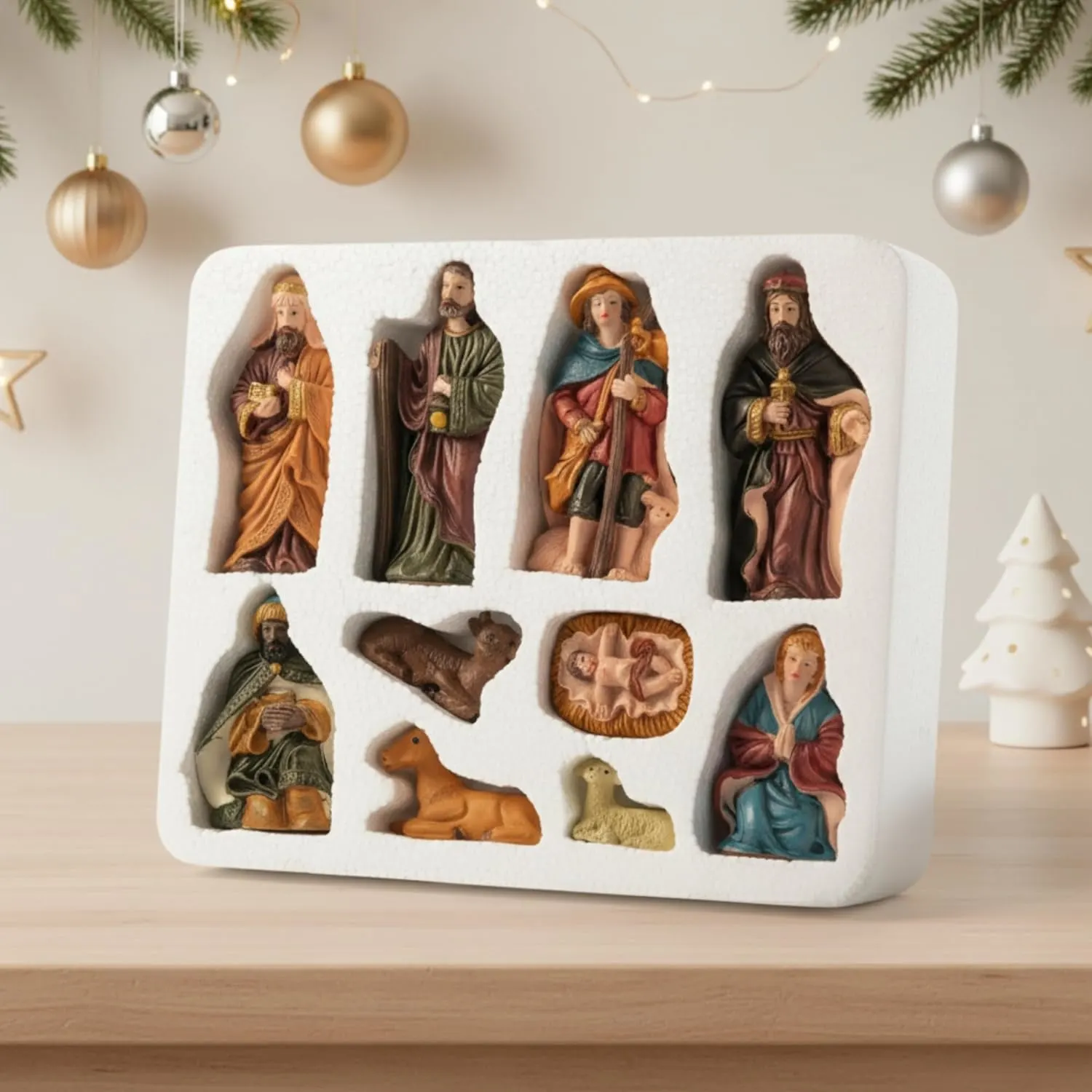 nativity scene wooden stable 2