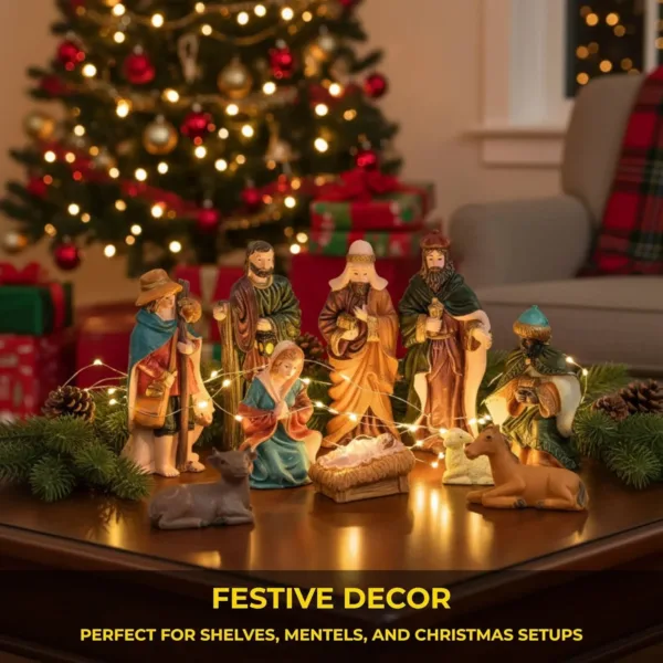 nativity scene wooden stable 5