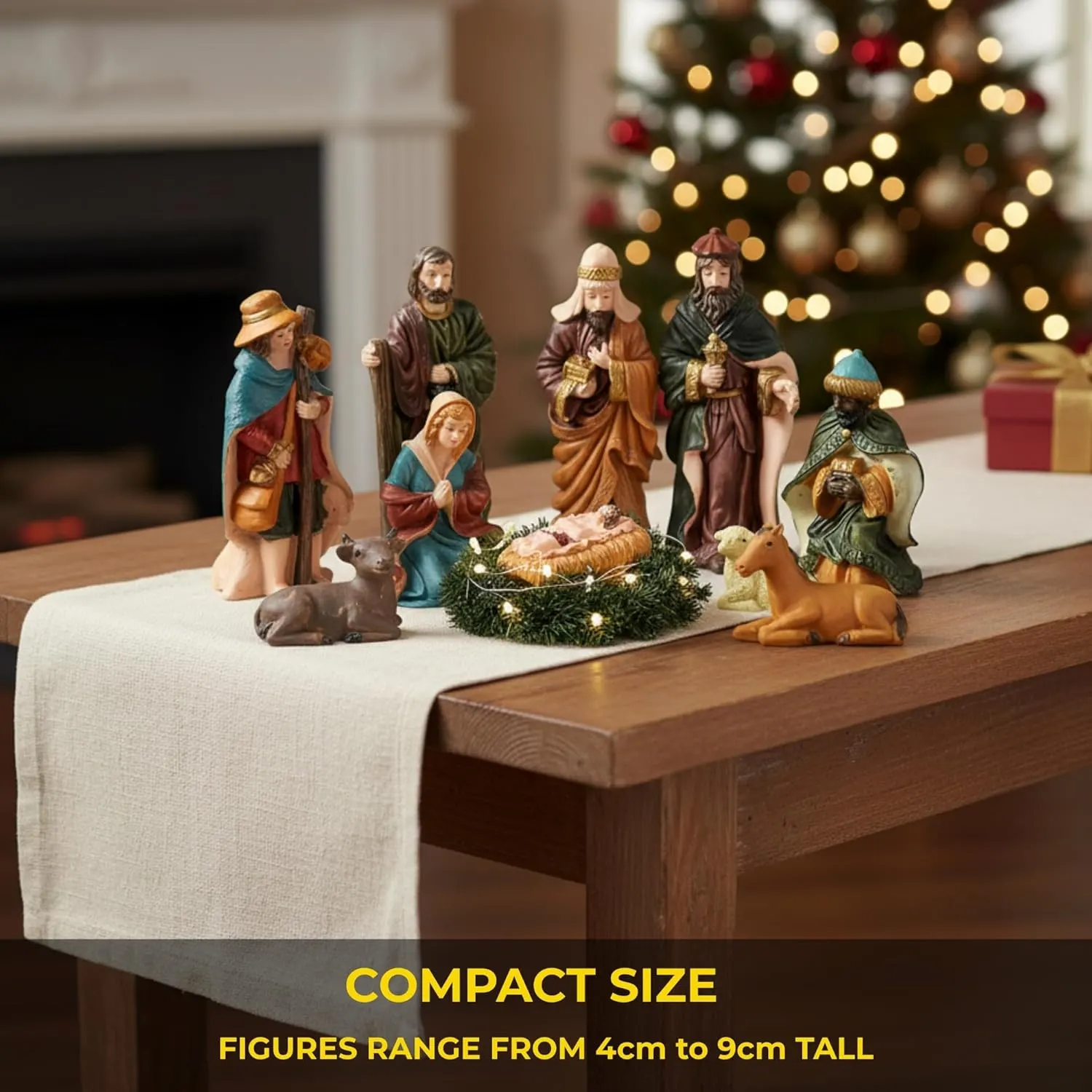 nativity scene wooden stable 6