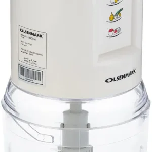 This is a compact Olsenmark 500ml food chopper with a powerful 500W motor and durable stainless steel blades, ideal for chopping vegetables, fruits, herbs, and mincing meat quickly and efficiently in any kitchen.